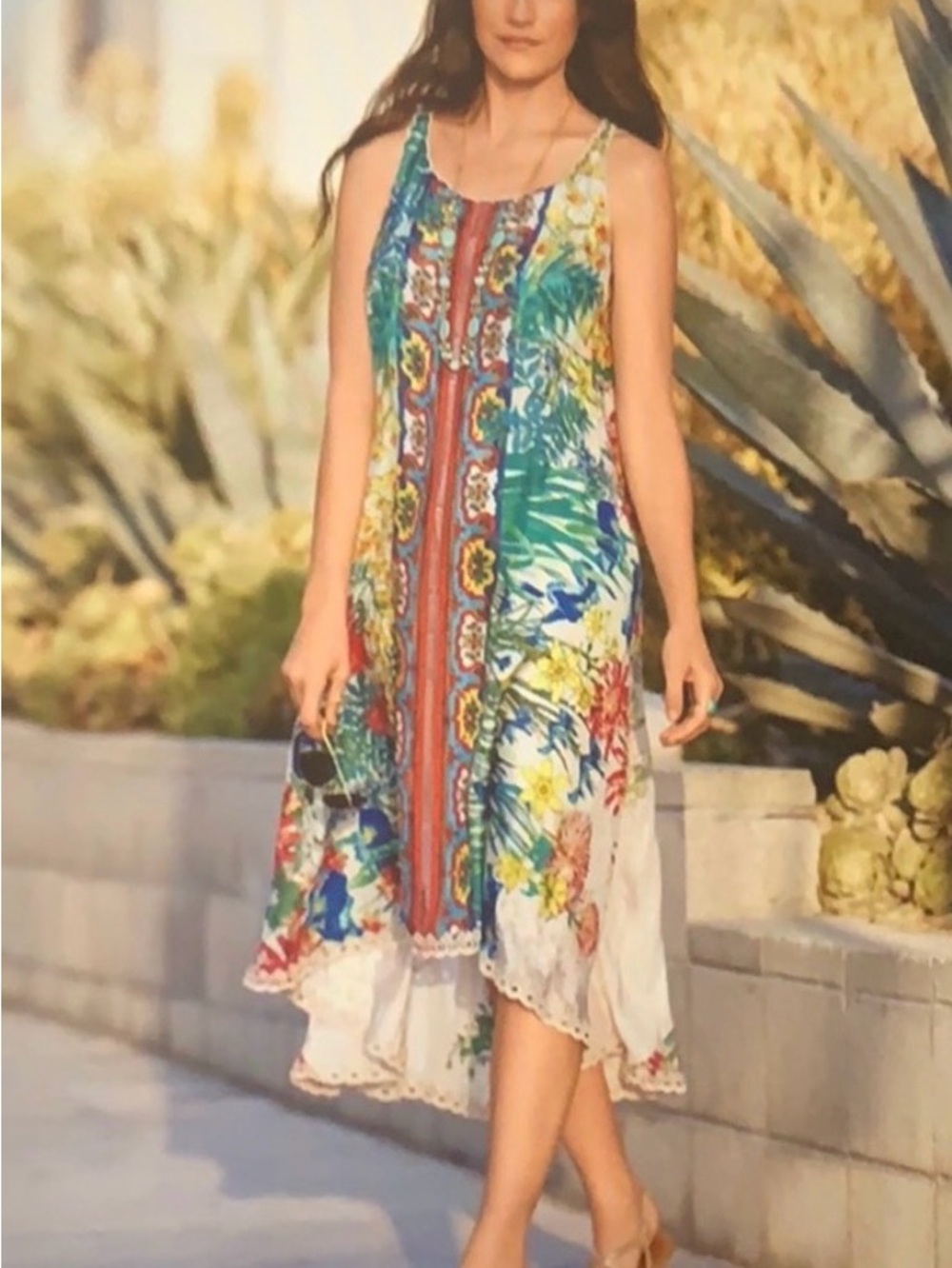 Johnny Was Avalon Dress, One of my Favorites!  Tropical Floral High-Low Dress